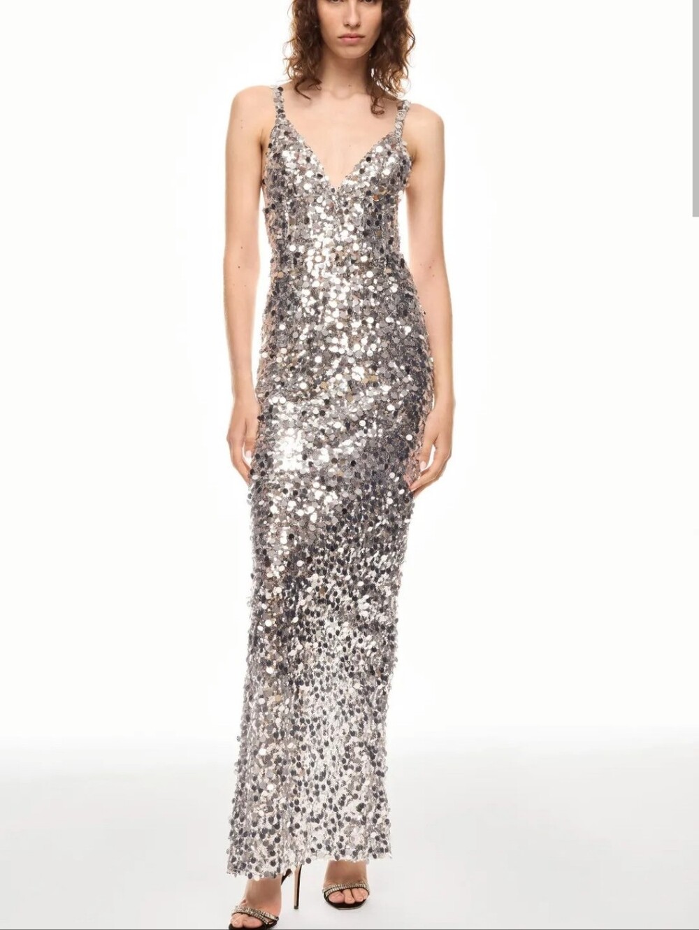 BRONX BANCO ALLEGRA SILVER DRESS SIZE L MSRP $800